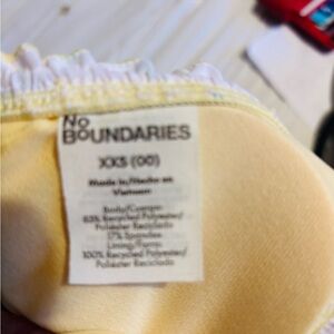 No Boundaries Pale Yellow Bikini Top with Ruffle Trim